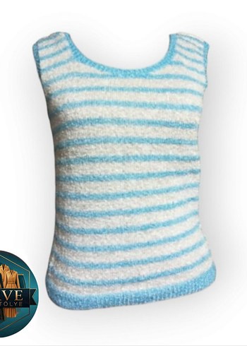 Mavi Triko Neck Yelek