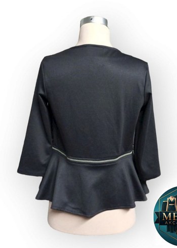 Diğer Fermuarlı Siyah Kadın Mini Blazer