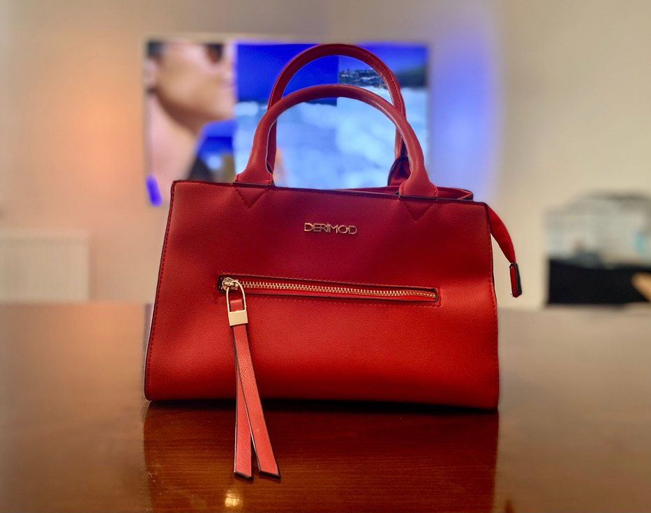 Kırmızı Deri Fermuarlı Kadın Çanta - Görsel 5