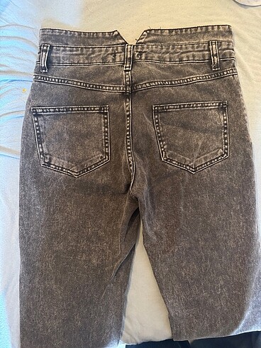 s Beden Yüksek Bel Vintage Görünümlü Kot Pantolon
