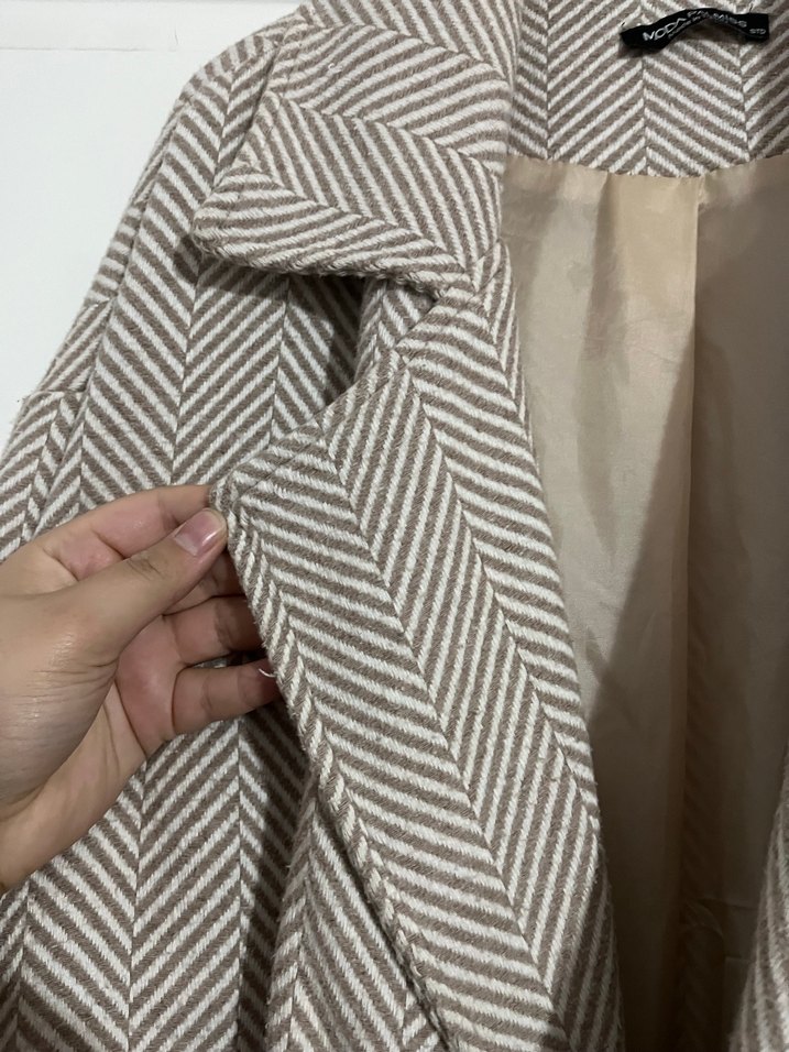 Bej Midi Kadın Düğmeli Palto - Görsel 2