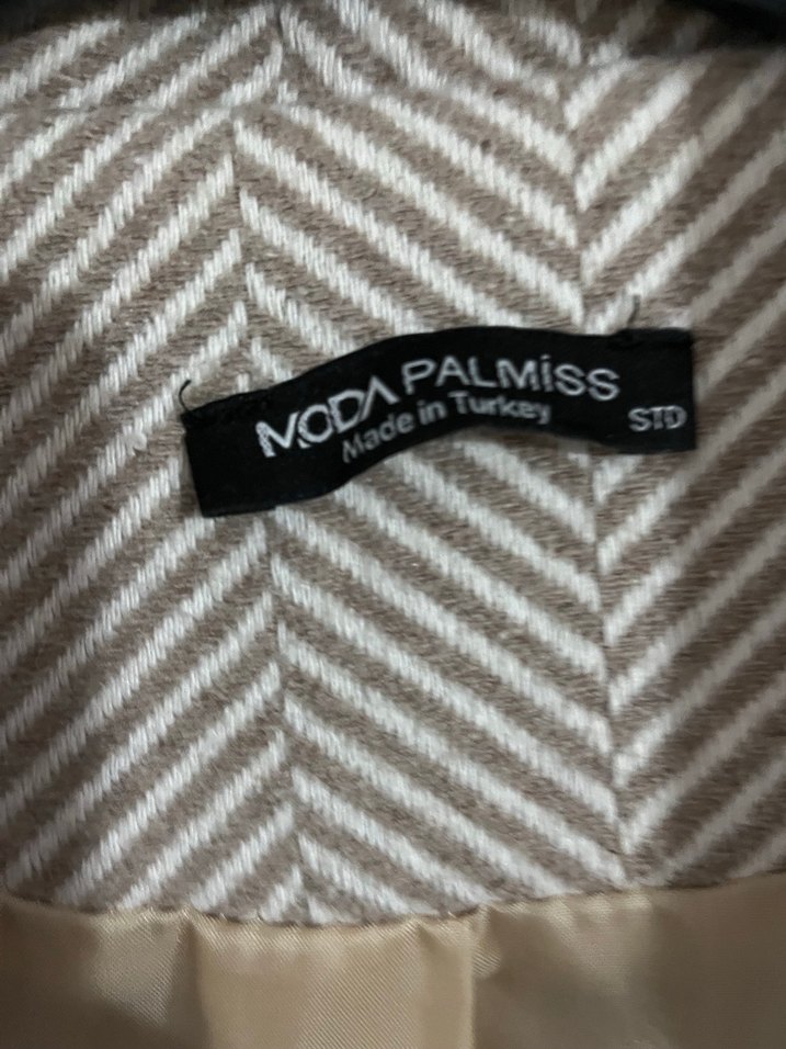 Bej Midi Kadın Düğmeli Palto - Görsel 3