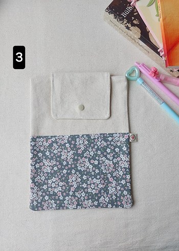 Pastel Renkli Çiçek Desenli Kitap Kılıfı - Görsel 7