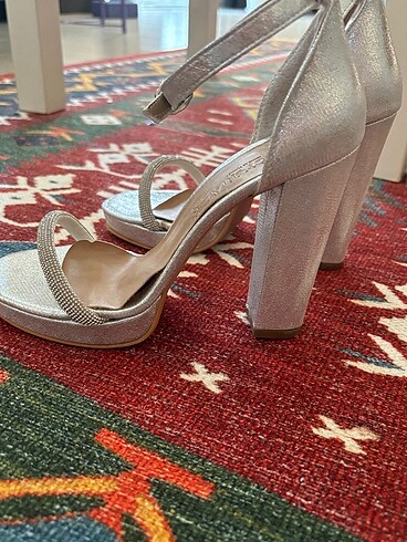 Gümüş Abiye Topuklu Ayakkabı - Görsel 6