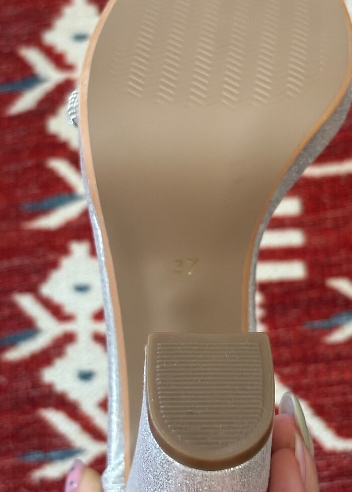 Gümüş Abiye Topuklu Ayakkabı - Görsel 5