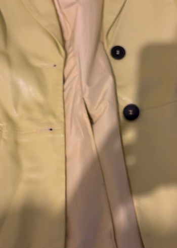 Sarı Deri Düğmeli Bershka Blazer Ceket - Görsel 6