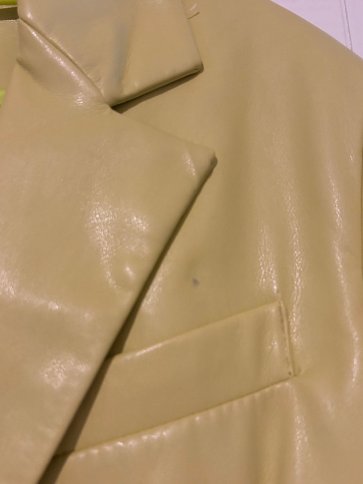 Sarı Deri Düğmeli Bershka Blazer Ceket - Görsel 2