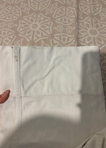 Zara Beyaz Rahat Kesim Kot Pantolon - Görsel 3