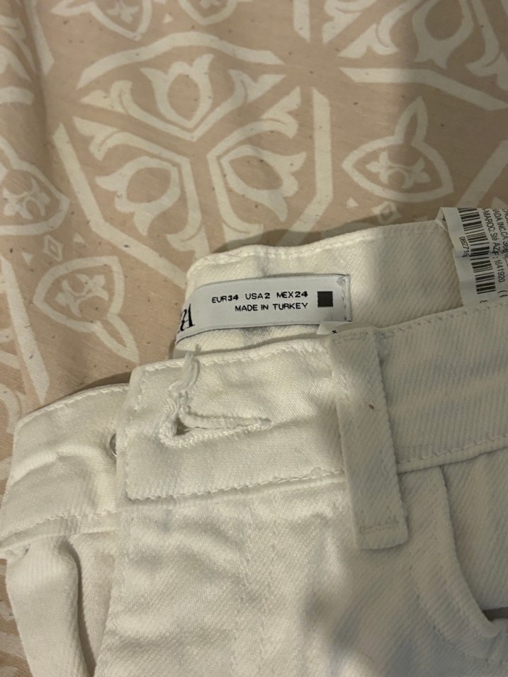 Zara Beyaz Rahat Kesim Kot Pantolon - Görsel 2