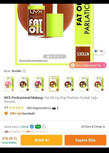 NYX Parlak renkli Dudak Parlatıcısı fat oil scrollin - Görsel 2