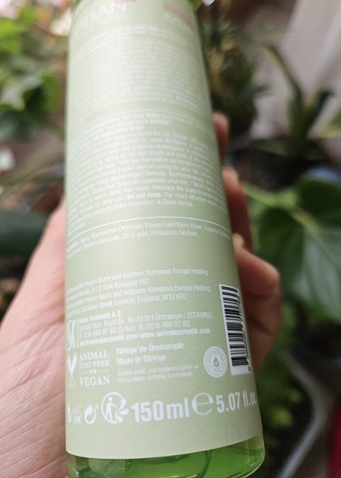 Urban biberiye karanfil saç bakım suyu - Görsel 2