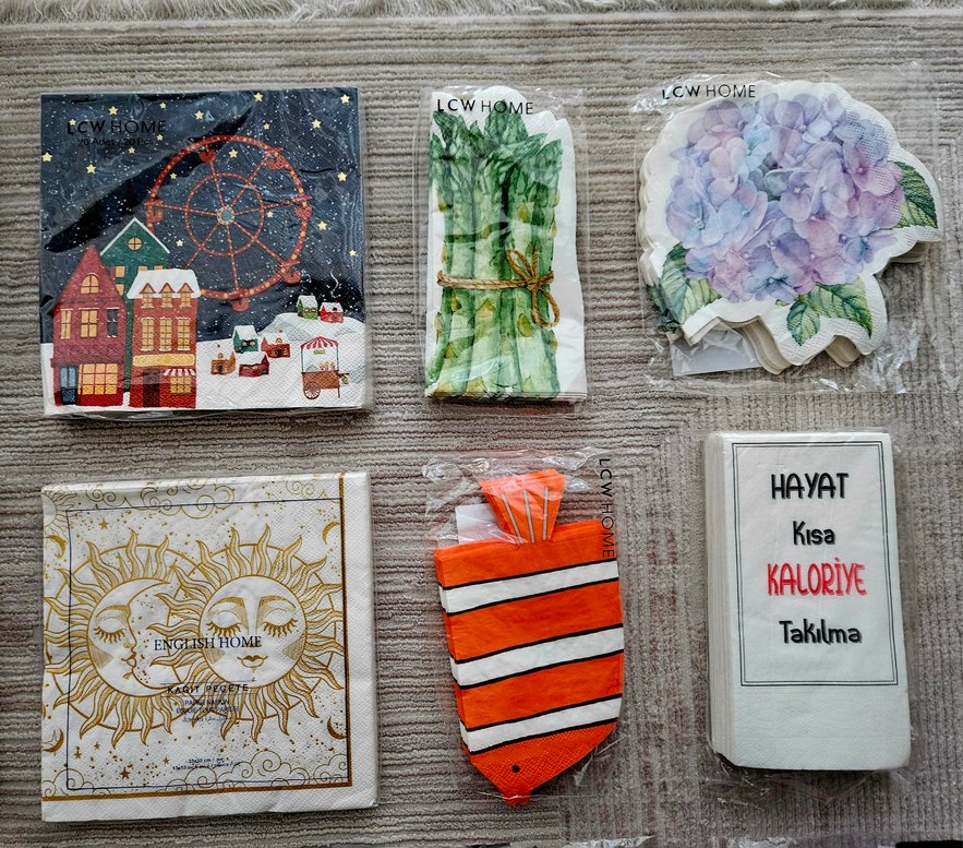 ACIKLAMA  karışık desenli peçeteler - Görsel 3