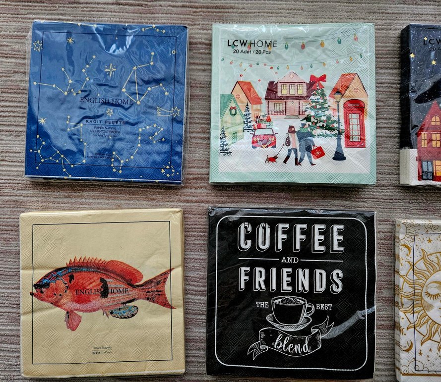 ACIKLAMA  karışık desenli peçeteler - Görsel 2