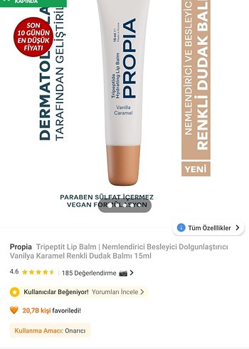 ProPia Vanilya Karamel Dudak Nemlendirici - Görsel 2