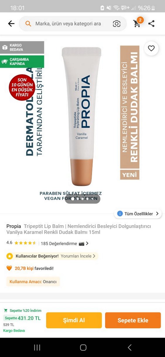 ProPia Vanilya Karamel Dudak Nemlendirici - Görsel 2