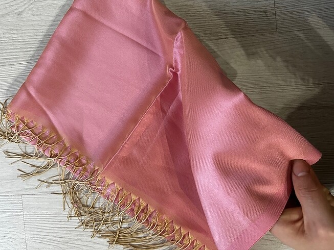 Çift taraflı şeker pembe şal