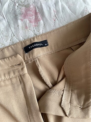 38 Beden camel Renk Krem İspanyol paça pantalon