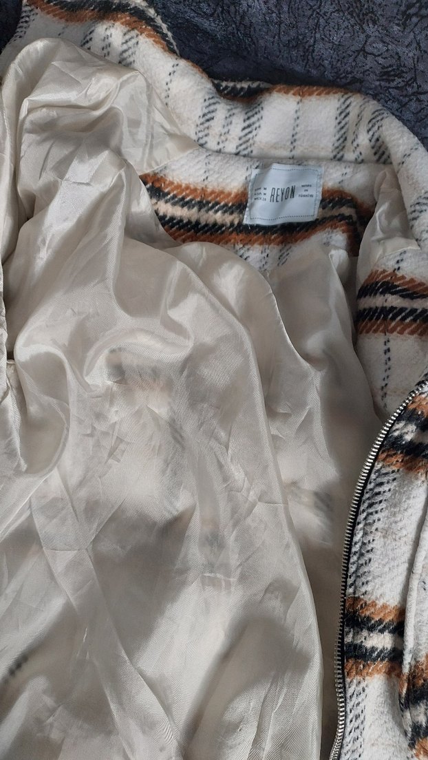 Fermuarlı Ekose Kadın Ceket - Görsel 4