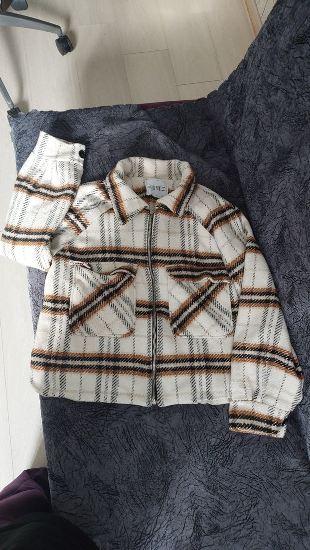 Fermuarlı Ekose Kadın Ceket - Görsel 3