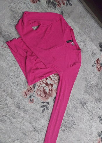 Pembe Uzun Kollu Triko Kazak - Görsel 3