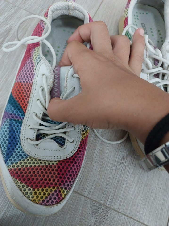 Renkli Bağcıklı Kadın Spor Ayakkabı - Görsel 3