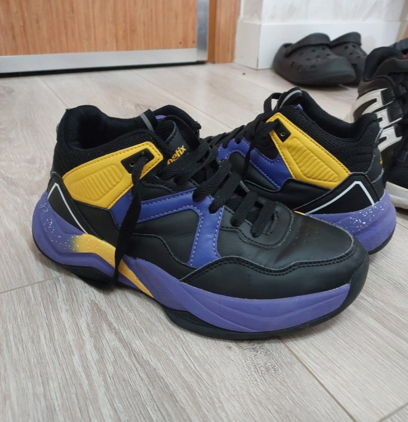Mor Siyah Bağcıklı Basketbol Ayakkabısı - Görsel 3