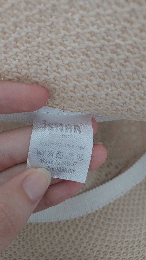 Bej Örgü Bohem Kadın Şapka - Görsel 4