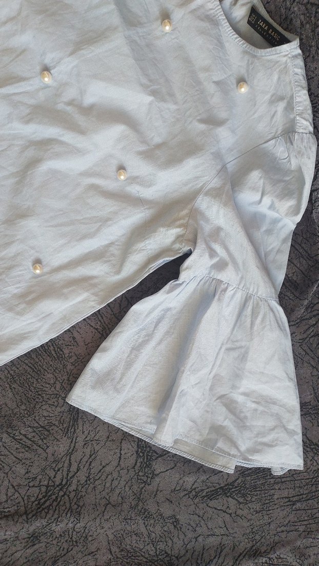 Düğmeli Beyaz Keten Kadın Gömlek - Görsel 2