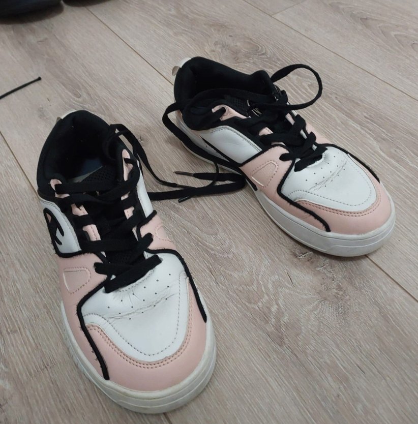 Pembe Beyaz Bağcıklı Kadın Spor Ayakkabı - Görsel 3