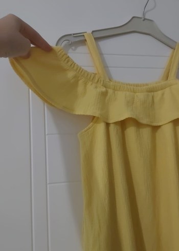 LC Waikiki Sarı Fırfırlı Kız Elbisesi 10-11 yas