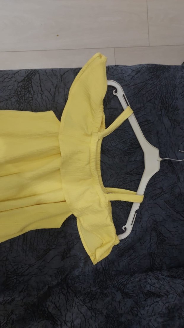 Sarı Fırfırlı Kız Elbisesi 10-11 yas - Görsel 4