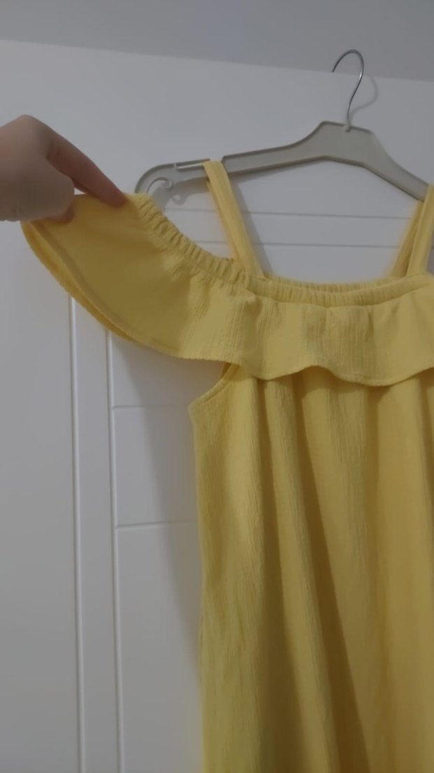 Sarı Fırfırlı Kız Elbisesi 10-11 yas - Görsel 2