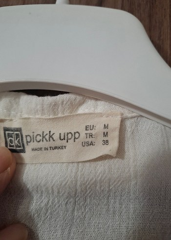 Düğmeli Beyaz Keten Mini Kadın Gömlek - Görsel 5