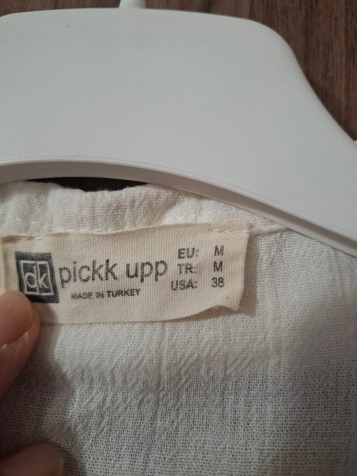 Düğmeli Beyaz Keten Mini Kadın Gömlek - Görsel 5