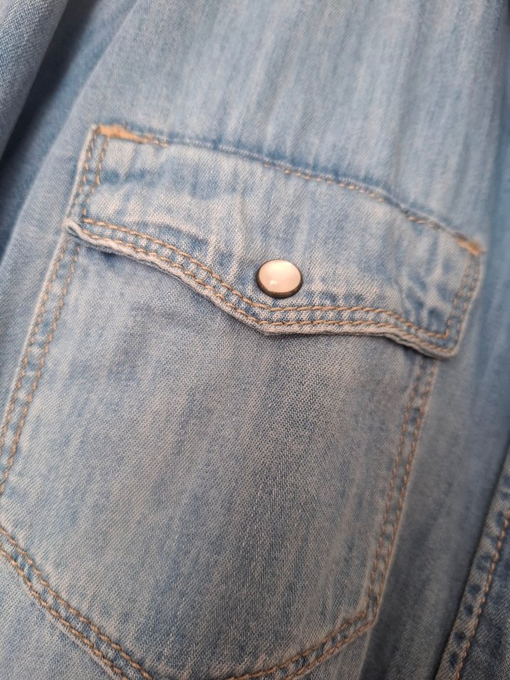 Mavi jeans Düğmeli Uzun Kollu Kot Gömlek - Görsel 4