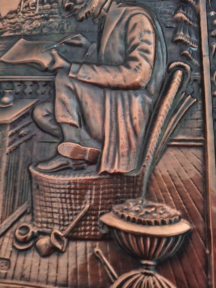 Bakır görünümlü kabartma arzuhalci tablo 46×38 - Görsel 2