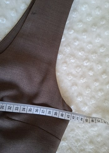 Kadın Bej Kolsuz Midi Kalem Elbise - Görsel 6