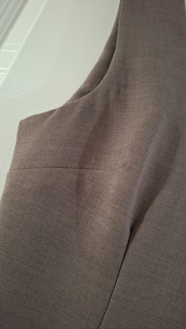 Kadın Bej Kolsuz Midi Kalem Elbise - Görsel 2