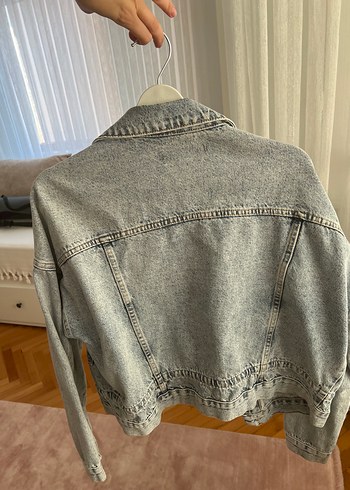 38 Beden Düğmeli Mavi Kot Ceket, Rahat Kesim