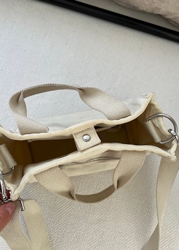Beden Pull&Bear Bej Küçük Boy Canvas Çanta