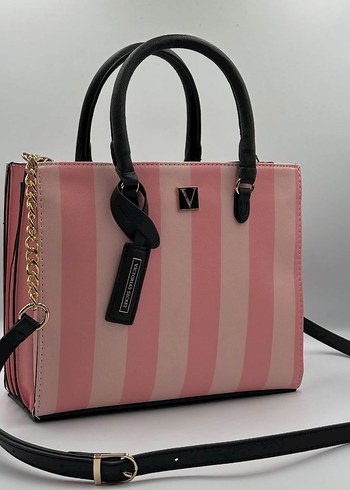 Victoria's Secret Pembe Çizgili Kadın Çanta