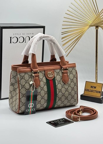 Kahverengi Baskılı Kadın Omuz Çantası - Görsel 2