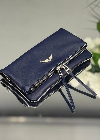 Bej Deri Nakışlı Fermuarlı Kadın Çapraz Çanta - Görsel 8