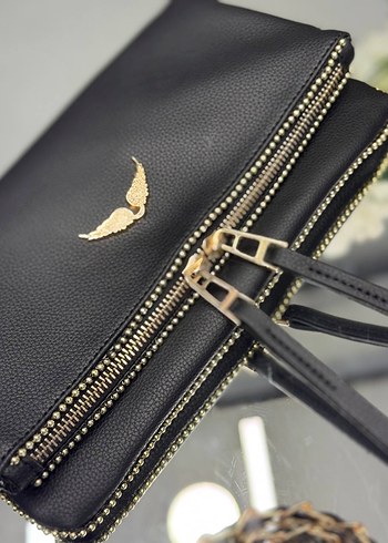 Bej Deri Nakışlı Fermuarlı Kadın Çapraz Çanta - Görsel 11