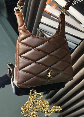 Zincir Detaylı Kahverengi Deri Kadın Çanta - Görsel 2