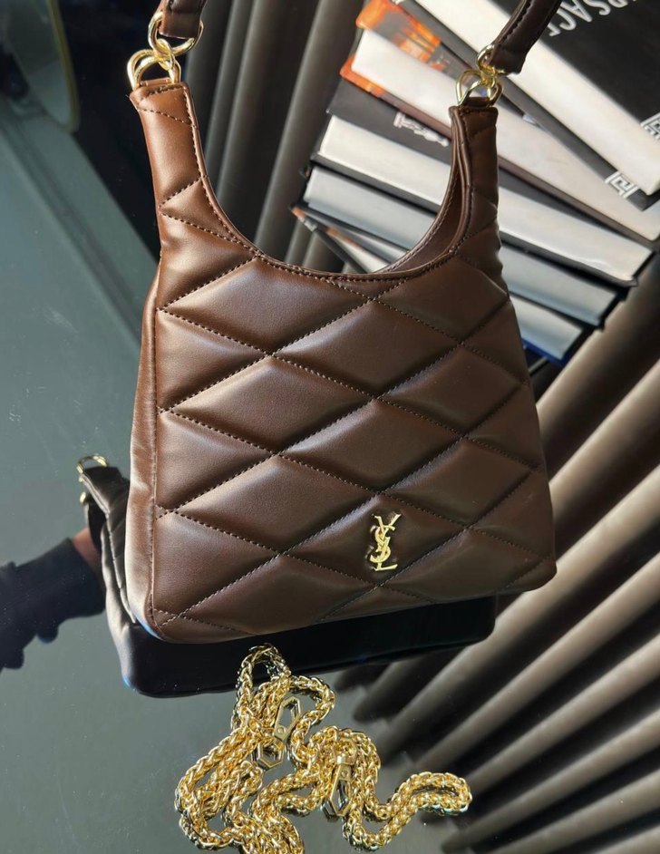 Zincir Detaylı Kahverengi Deri Kadın Çanta - Görsel 2