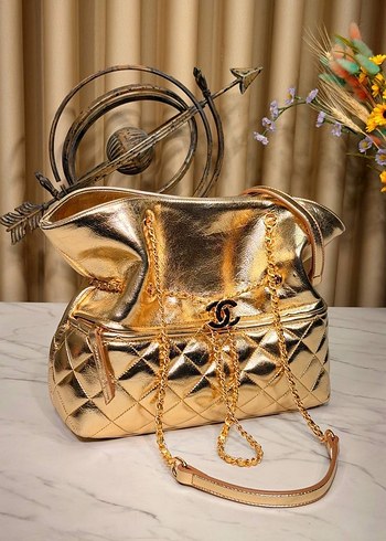 Zincir Detaylı Kahverengi Süet Kadın Çanta - Görsel 6