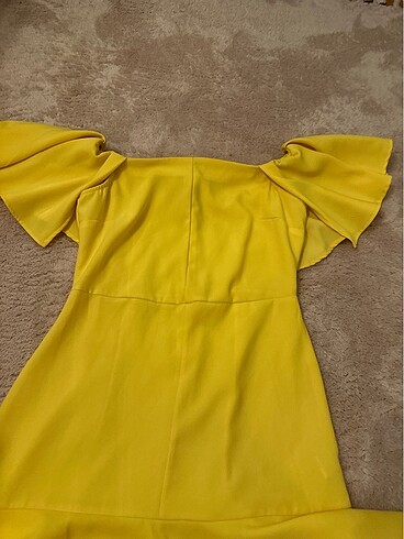 m Beden sarı Renk Bsl yazlık elbise