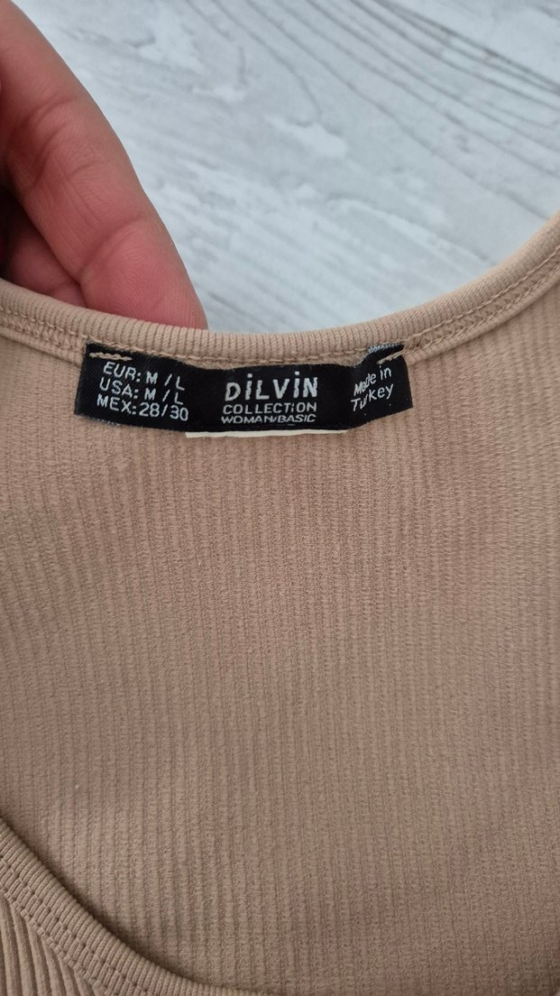 Bej Uzun Kollu Crop Top - Görsel 2