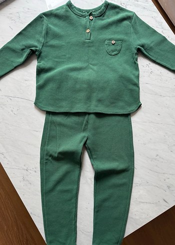Cigit Düğmeli Yeşil Renk Alt-Üst Takım - Görsel 2